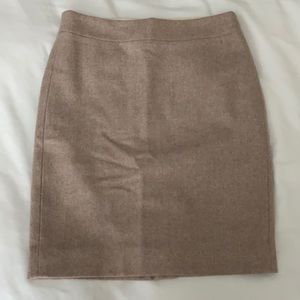 J. Crew Tan Wool Pencil Skirt 00P